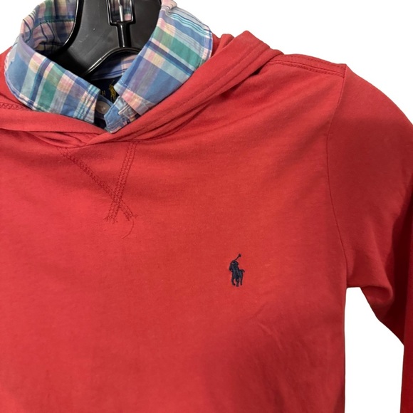Ralph Lauren Boys Hooodie & Button Down Plaid Shirt  LOT OF 2 Sz 8 - Picture 3 of 14